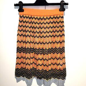 M Missoni Chevron-patterned Knit Skirt Size 6